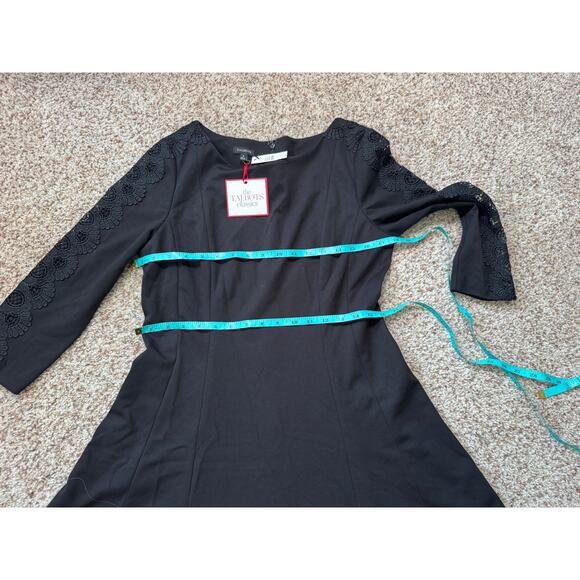 TALBOTS Women's Dress, Black, Elegant Crochet sleeve cutouts; size 8; Black; NWT - Picture 5 of 15